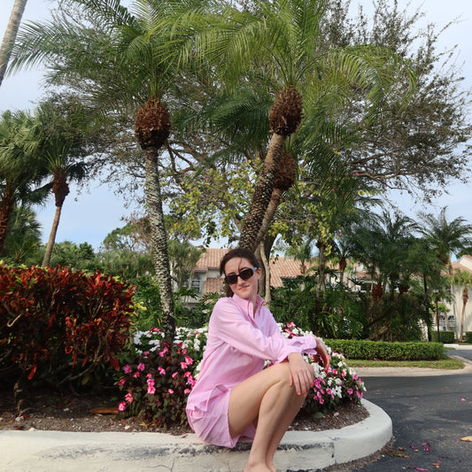 Palm Beach Pink Polka Dot Top