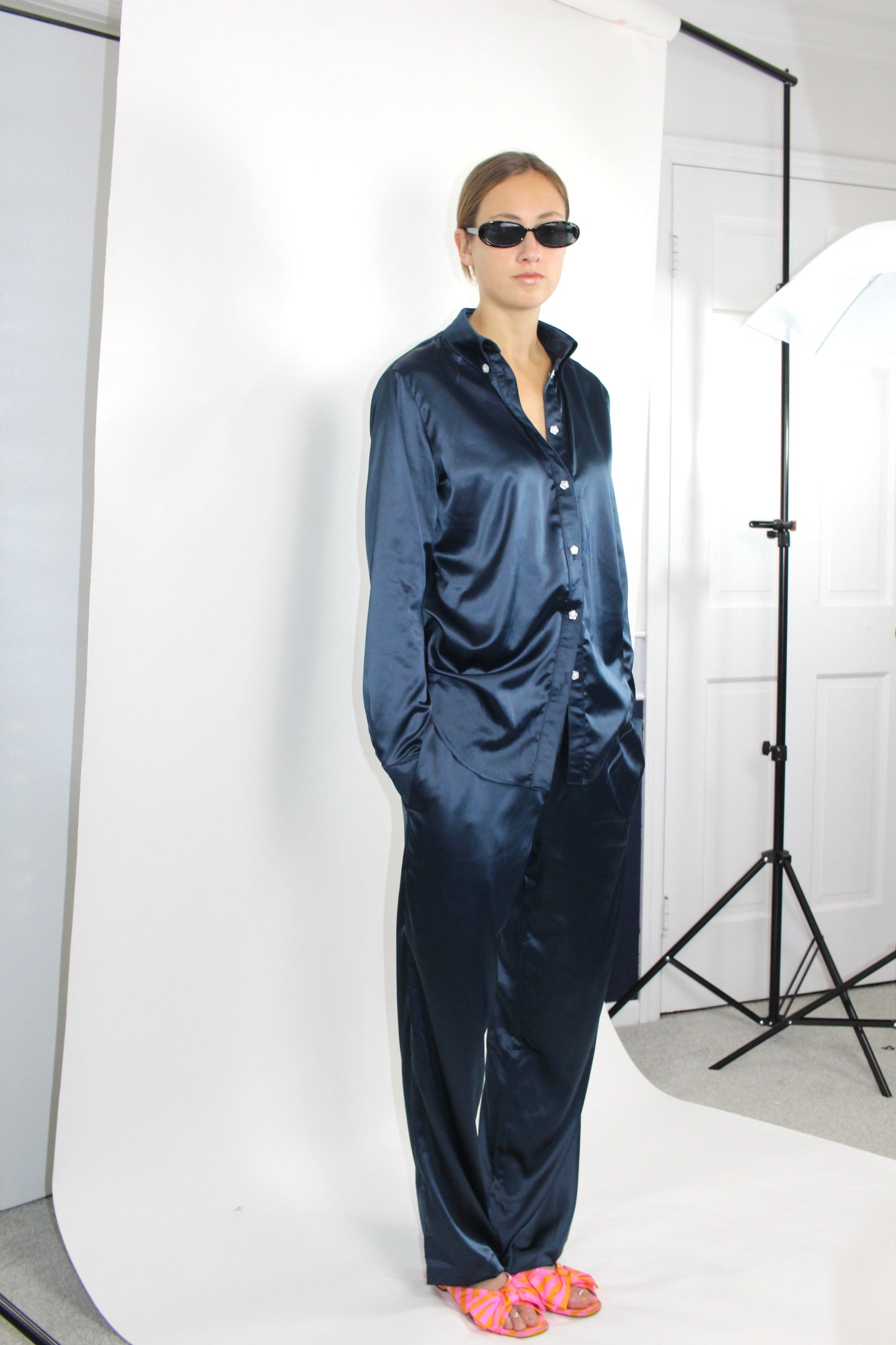 Navy Luster Top