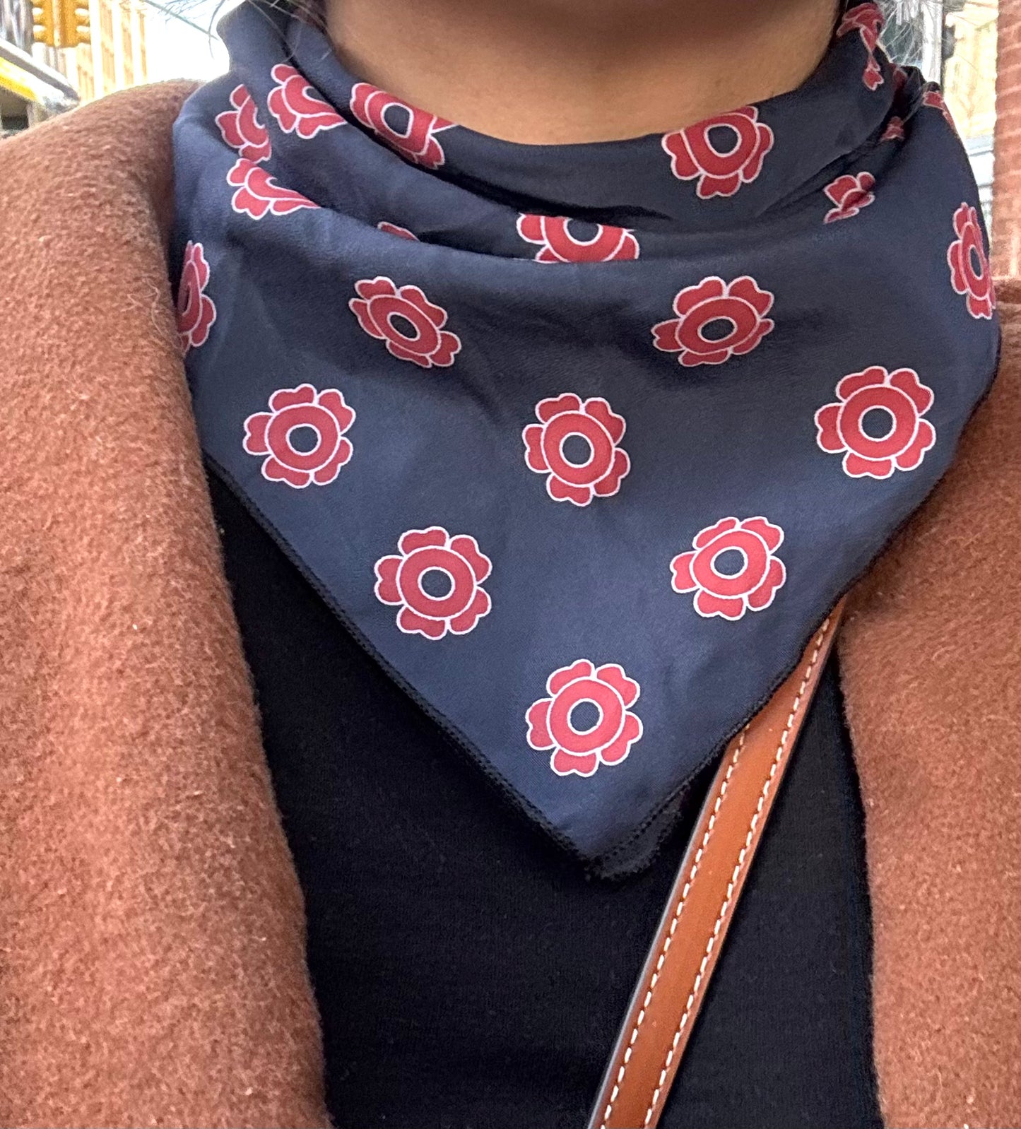 Red Navy Poppies Scarf